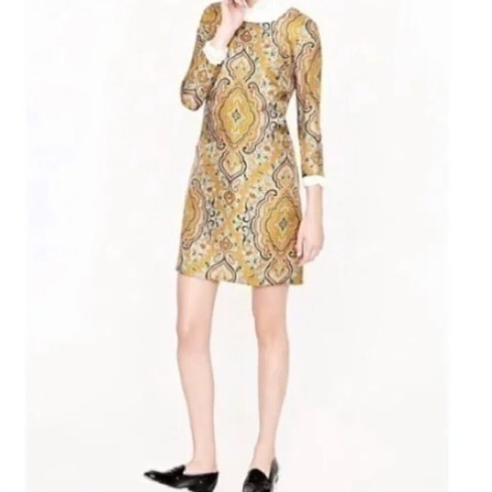 J. Crew Jules Italian 100% Silk Paisley Jeweltone Tunic Dress • Size 00 🗣